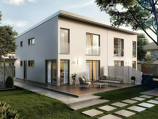 Doppelhaus-Aura-136-Pultdach-Garten