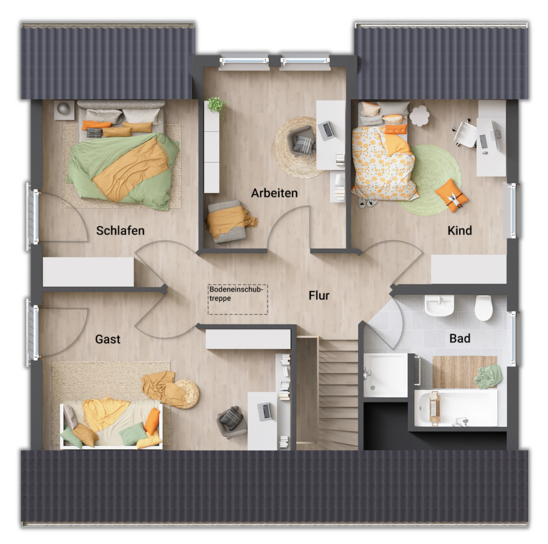 Grundriss-Einfamilienhaus-Flair-134-Dachgeschoss Grundriss Einfamilienhaus Flair 134 Dachgeschoss